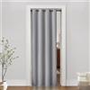PANELSBURG Sliding Hanging Room Divider,60% - 70% Soundproof Privacy Panel Keep Heat Out Fake Bi Folded Bifold Closet Door Curtains for Bedroom Doorway Hiding Bathroom Laundry Shelves,80 Inch Length,Light Grey