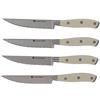 Albert de Thiers, Acot005010, L'Irresistible, Set di 4 coltelli da bistecca, 3Cr13 Acciaio Inossidabile, Manico Abs Bianco + 3 Rivetti, Protezione Pvc, Scatola Colore