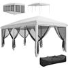 Outsunny Gazebo Pieghevole da Giardino con Zanzariera e Borsa di Trasporto, 585x295x270 cm, Bianco Crema | Aosom Italy