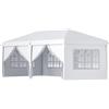 Outsunny Gazebo Pieghevole con 6 Pannelli Laterali da Giardino e Esterno, 585x295 cm, Bianco | Aosom Italy