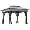 Outsunny Gazebo da Giardino Pop-up Pieghevole con Borsa per il Trasporto, 4 zanzariere rimovibili con zip e cordini, in Acciaio, grigio | Aosom Italy