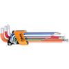 BETA - Serie Chiavi a Brugola Piegate Colorate con Punta Sferica, Set 9 Chiavi Maschio Esagonali con Supporto Bloccaggio Chiavi, Misure Metriche da 1,5 a 10 mm, Utensili Professionali, 96BP-CL/SC9
