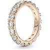 PANDORA Timeless Anello con riga brillante Eternity placcato in oro rosa 14 k con zirconi cubici trasparenti, 52