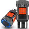 KATUR Lampadina 7443 T20 LED, Canbus 500% luminosità 3000LM Rosso Brillante con Ventola di Raffreddamento Lampadine LED W21/5W 992 7443A Luci Freno, 2PCS