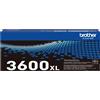 Brother Toner Originale Brother TN3600XL BK Nero 6000 Pagine