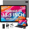 Does not apply 2K Tablet 13.3 Pollici & 5G Wifi, INCELL 2000 * 1200, 11580Mah/20W, 36GB RAM, 25