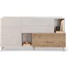 Web Convenienza Madia con Ante e Cassetti Made in Italy - Credenza Contenitore Collezione Riviera per Soggiorno Cucina Ingresso Sala da Pranzo Mobile Design moderno (Bianco lucido/Kadiz, 180cm)