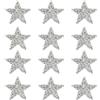 PATIKIL Stelle Termoadesive, 12pz Adesivi Stelle, Strass, Glitter, Adesivi Cristallo, Toppe Tessuto, Abbellimenti per Artigianato Fai da Te Riparazione Abbigliamento Jeans, Argento 4cm