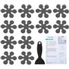 PATIKIL Adesivi Antiscivolo per Vasca 3.15x3.15 Pollici, 12 Pezzi Adesivi di Sicurezza per Doccia con Motivo Fiocco di Neve E Raschietto per Pavimento Scivoloso Vasca Doccia Scale, Grigio