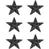 PATIKIL Stelle Termoadesive, 6pz Stelle Adesive Argento con Strass Glitter e Cristalli Patch di Stoffa per Artigianato Fai da Te Riparazione Abbigliamento Jeans, Nero 6cm