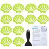 PATIKIL Adesivi Antiscivolo per Vasca 3.54x2.76 Pollici, 12Pz Adesivi Antiscivolo per Pavimento Doccia con Decalcomanie Adesive Raschietto per Vasca Doccia Pavimento, Verde Chiaro