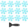 PATIKIL 12Pz Adesivi Antiscivolo Doccia, Adesivi di Sicurezza per Doccia Vasca da Bagno con Raschietto Tappetino per Pavimento a Fiocco di Neve Graziosi Gradini per Vasche, Blu