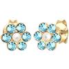 Elli Orecchini da bambina con fiori e cristalli in argento Sterling 925