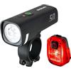 SIGMA Set luci per bicicletta a LED Aura 50/ Hiro 10 | Luce anteriore e posteriore alimentate a batteria | Set di luci ricaricabili e resistenti alle intemperie con USB-C