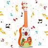 Yoihuqi 41CM Chitarra Giocattolo, Plastica Ukulele per Bambini, Mini Chitarra Bambini, Musica Giocattoli Educativi, Chitarra con 3 Corde Regolabili, per Principiante (Arancia)