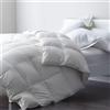 DWR Piuma d'oca e Piumino Singolo 135x200 cm, Caldo Naturale 4 Stagioni,100% cotone biologico, piumino e piume,Medio Calore ultra Morbido，Certificato Oeko-Tex e RDS, bianco