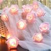 RECUTMS Stringa di luci a forma di rosa, 20 LED a forma di fiore rosa, alimentate a batteria, per interni, regalo per San Valentino, matrimonio, casa, camera da letto, ragazze, festa della mamma,