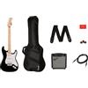 FENDER SQUIER SONIC STRATOCASTER SSS BLACK PACK CON CHITARRA ELETTRICA AMPLIFICATORE BORSA ED ACCESSORI