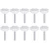 QUARKZMAN 10 Pezzi Manopole a Stella M5 x 30mm Filettatura Maschio 25mm Vite di Serraggio a Mano 6-Punte Pomello in Plastica Maniglia Filettata di Ricambio, Bianco
