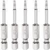 QUARKZMAN 5pz Sicurezza Torx Punte 1/4 Esagonale Attacco 2 Lunghe Trapano Punte T8 Torx Stella S2 Acciaio Magnetico Manomissione Resistente Cacciavite Punta