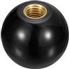 QUARKZMAN Manopole Sfera Filettate, Manopola Sfera Termoindurente Filettatura Femmina M12 da 40mm Dia Manopola Sfera Funzionamento Tonda Inserto Rame per Maniglia Leva Macchina, Nero