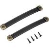 PATIKIL 7 Maniglie In Pelle Per Cassetti Con Lamiera Di Ferro, 2 Pezzi Maniglie A Cinghia In Pelle Pomelli Per Mobile Con Viti Da 18mm Per Cassettiera Porta Valigia Bagaglio, Nero