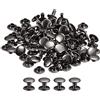 QUARKZMAN 100 Set di Rivetti in Pelle, Rivetti a Vite per Cuoio Chicago 10x8mm in Metallo per Riparazione Fai da Te di Artigianato Pelle Borse Cinture Scarpe, Nero Opaco