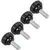 CoCud Zigrinato blockggio Manopole, M6 x 15mm Maschio Filettatura 20mm Testa, Stazione Servizio Plastica Pollice Vite Impugnatura Bullone Manopole Nero - (per Tornio Macchinari), 4-pz