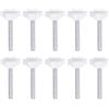 QUARKZMAN 10 Pezzi Manopole a Stella M6 x 40mm Filettatura Maschio 25mm Vite di Serraggio a Mano 6-Punte Pomello in Plastica Maniglia Filettata di Ricambio, Bianco