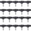 QUARKZMAN 20 Pezzi Manopole Aletta T Viti Testa Zigrinata M5 x 14mm Filettatura Maschio Standard Manopole T Plastica Maniglie Manopole Serraggio Mano Vite Testa Zigrinata, Nero