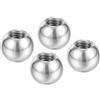 PATIKIL M5x10mm Sfera Dadi Manopola 4 Pacco Femmina Filettatura 304 Inox Acciaio Rotondo Cieco Foro Vite Tappo Cover per Illuminazione Macchinario Fai da Te Decorazione Argento