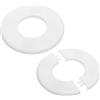 PATIKIL Flangia Divisa a Parete, 51mm Copriforo con Piastra Autoadesiva Rotonda in ABS Copri Tubi Termosifoni Copertura per Decorazione Rubinetto Tubo Acqua Bagno Cucina, 2 Pezzi, Bianco