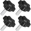QUARKZMAN 4pz M8 x 25mm Pomelli a Stella, Manopola Serraggio a Forma Esagonale Plastica Vite Manopola Ricambio Serraggio Manuale per Sostituzione Manopola Base Ombrellone