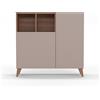 Mobile madia scarpiera struttura noce - 90X27 H90, SABBIA