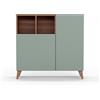 Mobile madia scarpiera struttura noce - 90X27 H90, VERDE