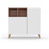 Mobile madia scarpiera struttura noce - 90X27 H90, BIANCO