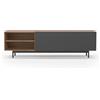 Mobile TV moderno struttura effetto noce 180x44 H52, GRIGIO GRAFITE