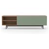 Mobile TV moderno struttura effetto noce 180x44 H52, VERDE