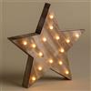 Stella di Natale luminosa di legno con luci led h32,5