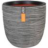 Vaso tondo da interno esterno in materiale riciclato Rib Ø35 H34, GRIGIO ANTRACITE