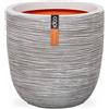 Vaso tondo da interno esterno in materiale riciclato Rib Ø43 H41, AVORIO