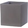 Vaso Fioriera in resina SCHIO CUBO 40x40 H40 - TERAPLAST , CAPPUCCINO