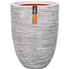 Vaso tondo da interno esterno in materiale riciclato Rib Ø46 H58, AVORIO