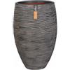 Vaso tondo da interno esterno in materiale riciclato Rib Ø50 H72, GRIGIO ANTRACITE