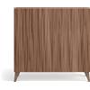 Mobile contenitore scarpiera con effetto scanalature GANTE 512 - 90X27 H87, NOCE