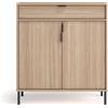 Mobile contenitore multiuso di design scarpiera artigianale 80x29 H89, NOCE