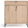 Mobile contenitore multiuso di design scarpiera artigianale 80x29 H89, ROVERE