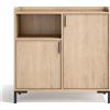 Mobile contenitore multiuso di design scarpiera artigianale 90x33 H88, ROVERE