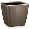 Vaso da tavolo QUADRO PREMIUM 28x28 LS con auto irrigazione - LECHUZA , TORTORA LUCIDO
