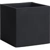 Vaso quadrato in resina da interno esterno Momus 35X35 H35 - Nicoli, GRIGIO ANTRACITE